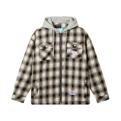 Color Matching Plaid Cotton Coat Fashion Men