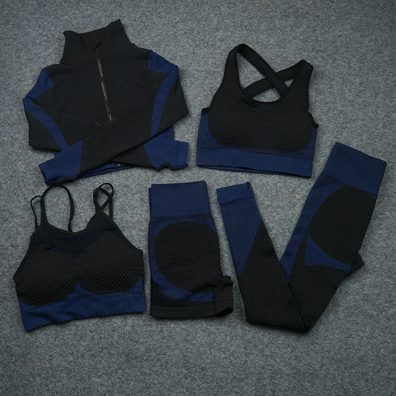 Quick-drying Knitted Zipper Long-sleeved Tights Gym Suit