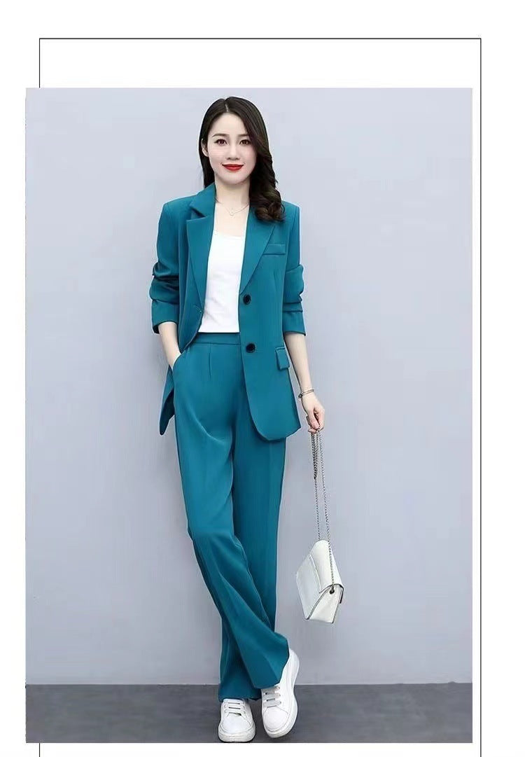 Business Suit Wide Leg Pants Two-piece Suit For Women