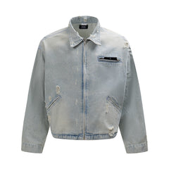 Punk Worn Out Denim Clothes Jacket Men