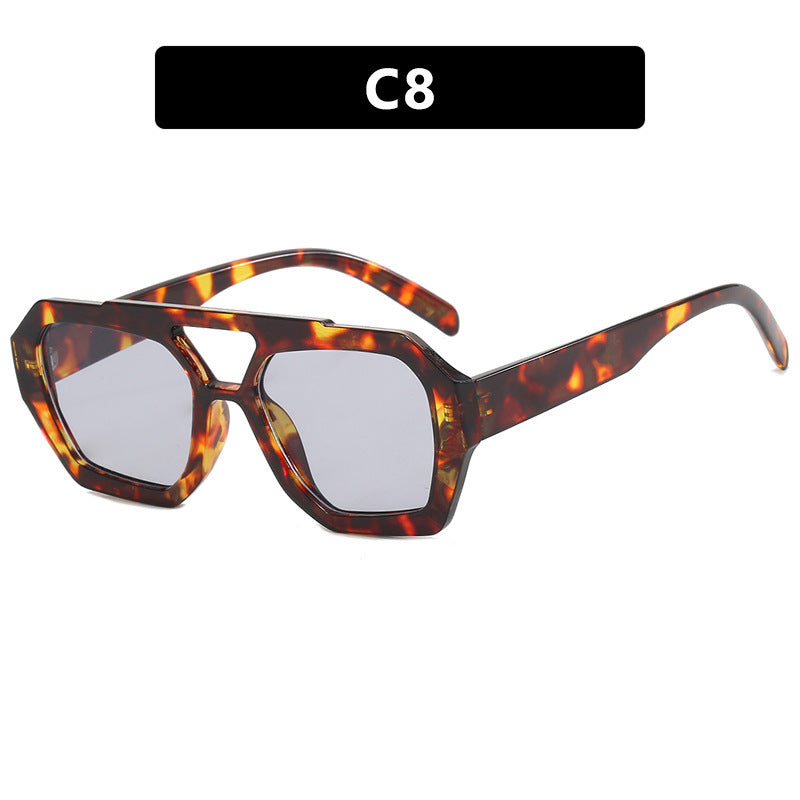 Ins Big Frame Leopard Sunglasses Summer Sunshade Beach Vacation Glasses