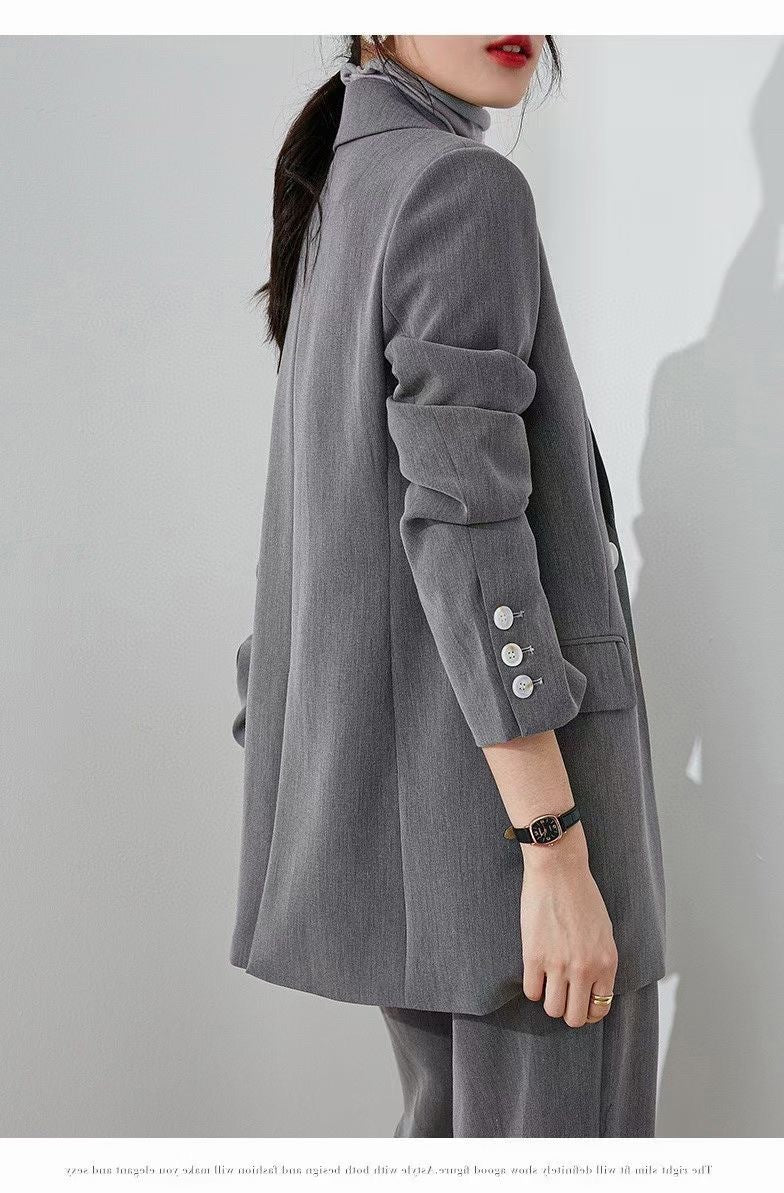 Gray Suit Jacket Casual Temperament Small Suit Women