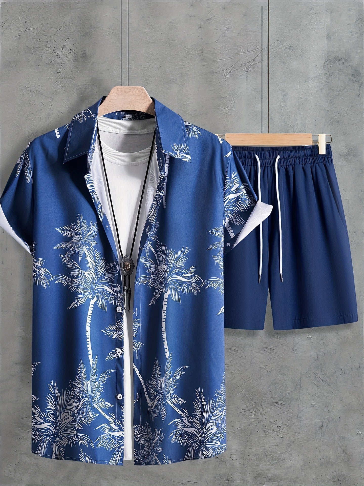 Summer New Shirt Shorts Suit 3D Printed Casual Men's Cardigan