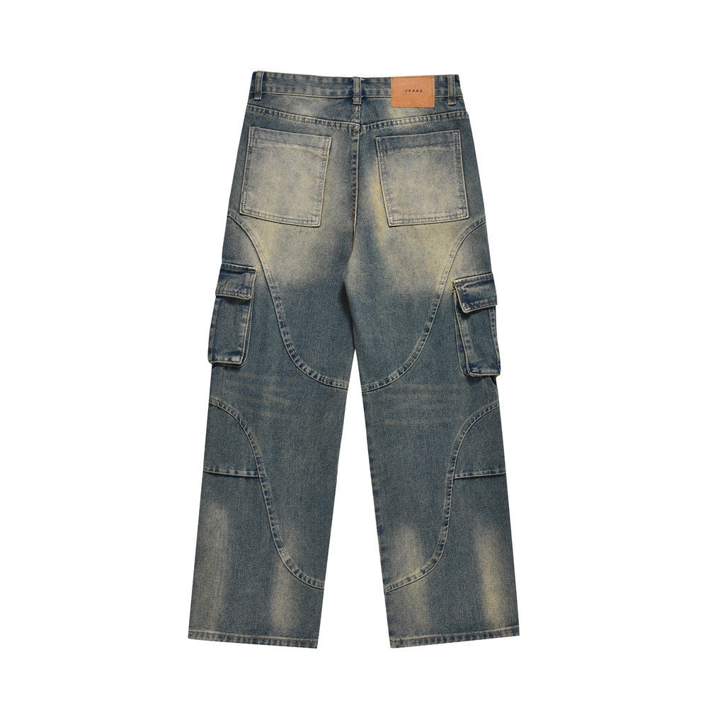 Fashion Work Clothes Pocket Jeans For Men