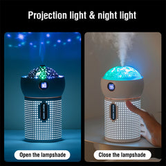 New Projection Night Light Air Humidifier Aroma Diffuser USB Rechargeable Essential Oil Diffusers Moisturizing Spray Steam Maker