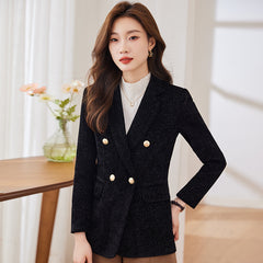 Wine Red Long Sleeve Suit Coat Women