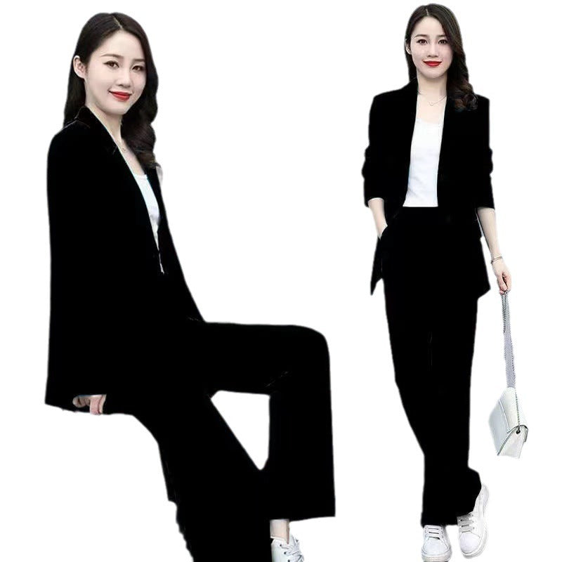 Business Suit Wide Leg Pants Two-piece Suit For Women