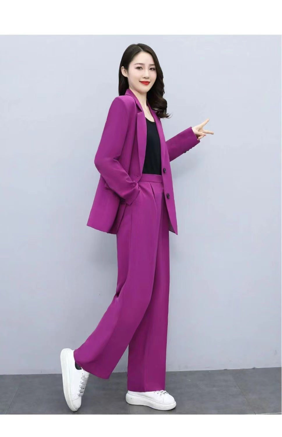 Business Suit Wide Leg Pants Two-piece Suit For Women