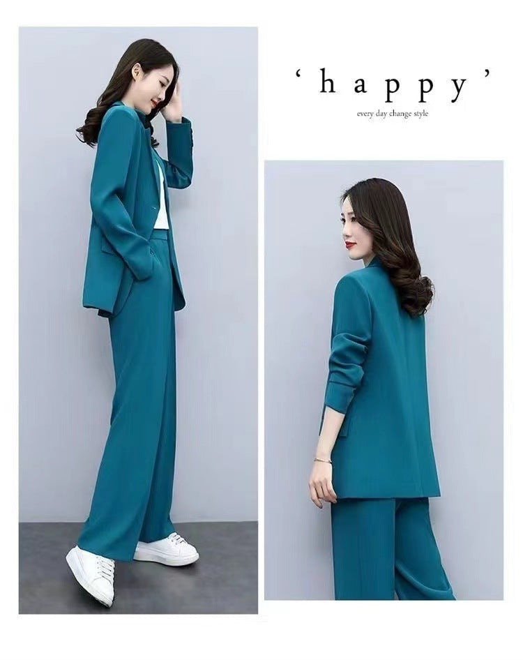 Business Suit Wide Leg Pants Two-piece Suit For Women