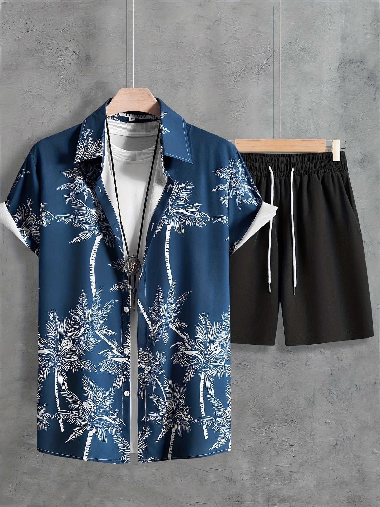 Summer New Shirt Shorts Suit 3D Printed Casual Men's Cardigan