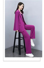 Business Suit Wide Leg Pants Two-piece Suit For Women